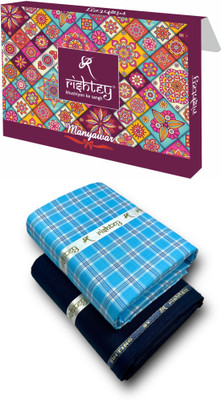 Rishtey Cotton Blend Solid, Checkered Shirt & Trouser Fabric