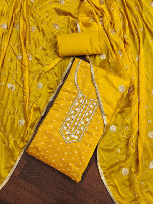 Kimisha Cotton Blend Embroidered Salwar Suit Material