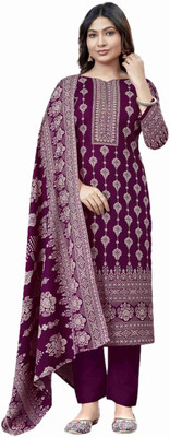 DRAVINAM Trends Wool Printed Salwar Suit Material