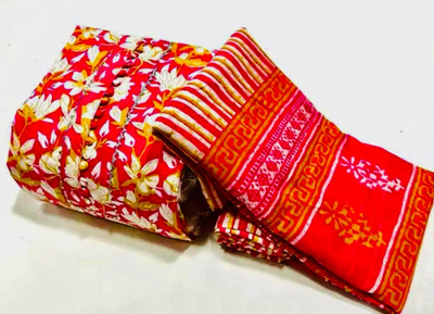 POOJATEXTILE Pure Cotton Printed Salwar Suit Material