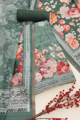 soch Tussar Silk Floral Print Salwar Suit Material