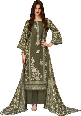 DRAVINAM Trends Wool Embroidered Salwar Suit Material