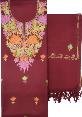 Kashmiri Wool Embroidered Salwar Suit Material