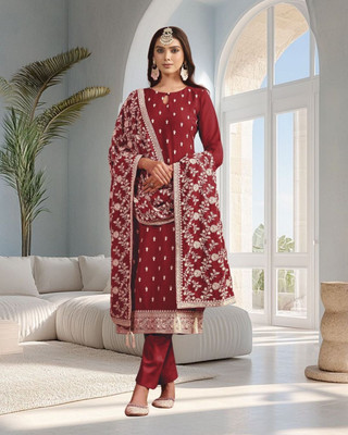 Dealbazaars Corporation Georgette Embroidered Salwar Suit Material
