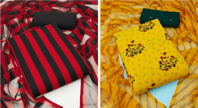 Kashvi Crepe Printed, Striped Salwar Suit Material