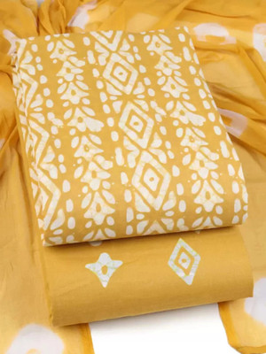 YANKITA Cotton Blend Floral Print Kurta & Patiyala Material