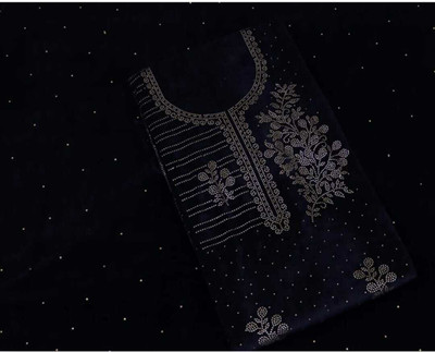 IST COLLECTION Velvet Embellished Salwar Suit Material