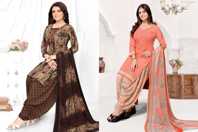 SIMPLYETHNIC Crepe Printed Salwar Suit Material