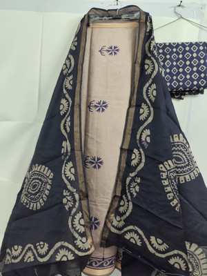 Rijak Creations Cotton Blend Striped Salwar Suit Material