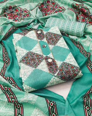 YANKITA Cotton Blend Printed Salwar Suit Material