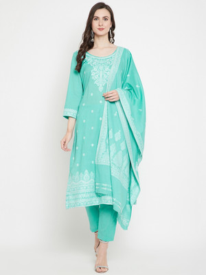 Safaa Cotton Blend Self Design Kurta & Palazzo Material