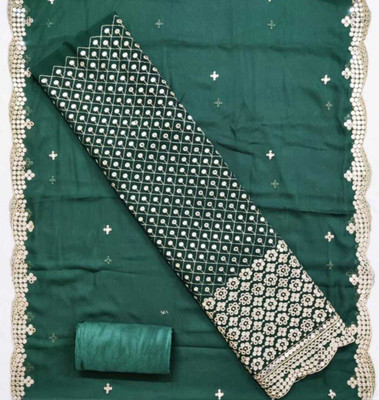 ETHNICBRITY Georgette Embroidered Salwar Suit Material