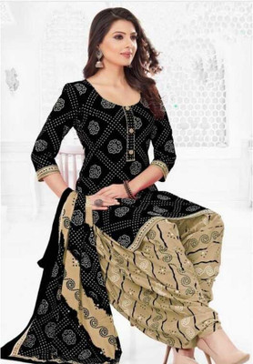 Nirvaan Crepe Solid, Floral Print, Printed, Geometric Print Salwar Suit Material