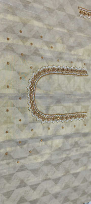 Khusi Fashion Silk Blend Embellished Blouse Material