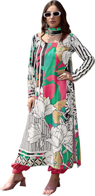 DRAVINAM Trends Wool Embroidered Salwar Suit Material