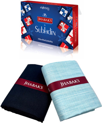 JHABAK'S Cotton Blend Solid, Self Design Shirt & Trouser Fabric