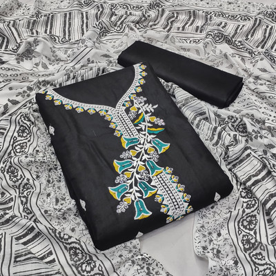 KV Fashion Pure Cotton Embroidered Salwar Suit Material