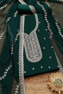 soch Silk Blend Embroidered Salwar Suit Material