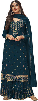 IYALAFAB Georgette Embroidered Kurta & Palazzo Material