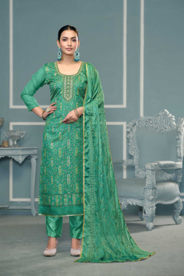 Shadow & Saining Organza Embroidered Salwar Suit Material