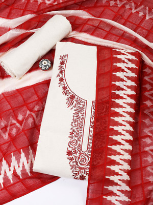 Meena Bazaar Cotton Blend Embroidered Salwar Suit Material
