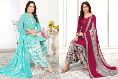 SEWDHAGA Crepe Printed Salwar Suit Material