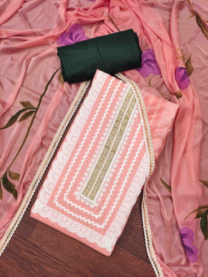 Blissta Cotton Silk Embroidered Salwar Suit Material