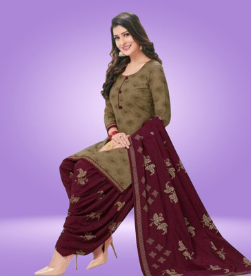 AYKA CLOTHINGS Crepe Floral Print Salwar Suit Material