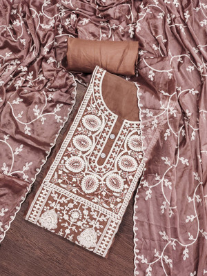 Blissta Organza Embroidered Salwar Suit Material