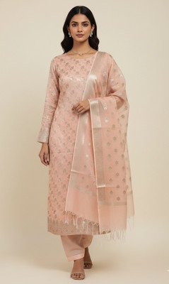 Pahnawa handlooms Cotton Silk Self Design Salwar Suit Material