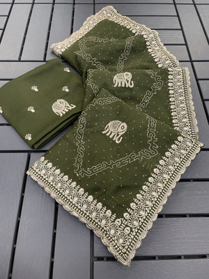 Mikhu Shop Georgette Embroidered Blouse Material