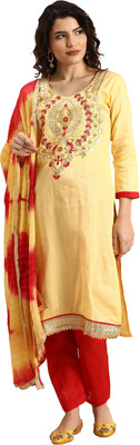 Rajnandini Cotton Blend Embellished Salwar Suit Material