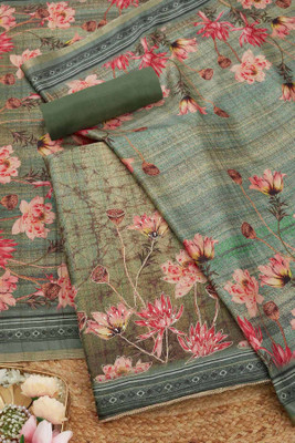 soch Tussar Silk Floral Print Salwar Suit Material