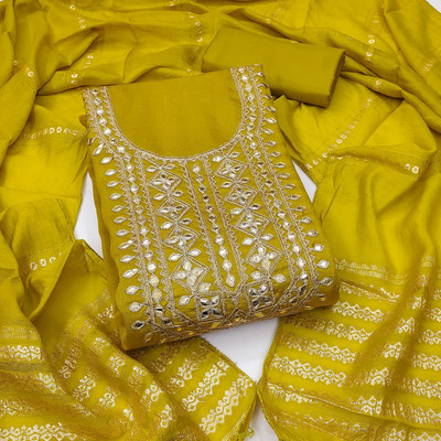 Divastri Silk Blend Embroidered Salwar Suit Material