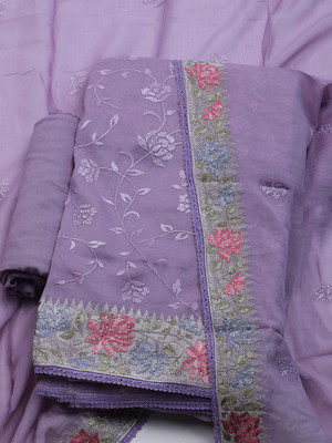 Meena Bazaar Chanderi Embroidered Salwar Suit Material