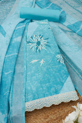 soch Linen Floral Print Salwar Suit Material