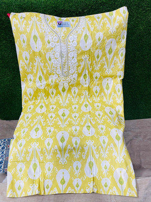 styleways Cotton Blend Solid, Printed, Geometric Print, Striped Kurta & Palazzo Material