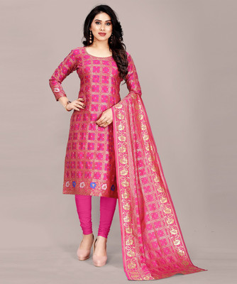 Krishiva Hub Jacquard Self Design Kurta & Churidar Material