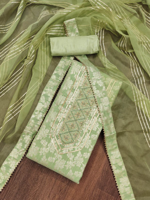 Blissta Jacquard Embellished Salwar Suit Material