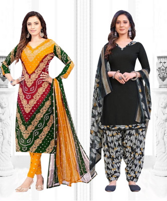 AKFABRICHOUSE Crepe Floral Print, Printed Salwar Suit Material