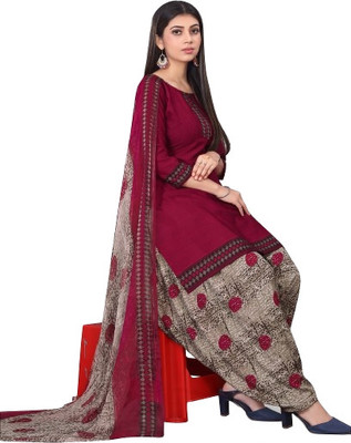 Dutt Textiles Crepe Floral Print Salwar Suit Material