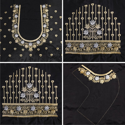 RAJVILASH Cotton Silk Embroidered Blouse Material