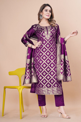SHREE HARI FAB Art Silk Self Design Kurta & Churidar Material