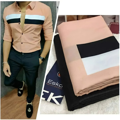 nilkanth Polycotton Striped Shirt & Trouser Fabric