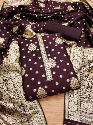PANZORA Silk Blend Self Design Salwar Suit Material
