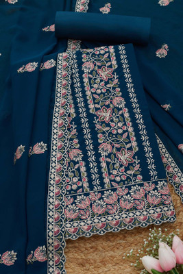 soch Georgette Embroidered Salwar Suit Material