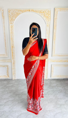 MJ TRENDZ Dupion Silk Printed Blouse Material