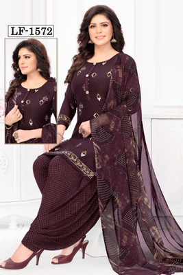 Alveera Art Crepe Solid, Floral Print, Printed, Geometric Print Salwar Suit Material