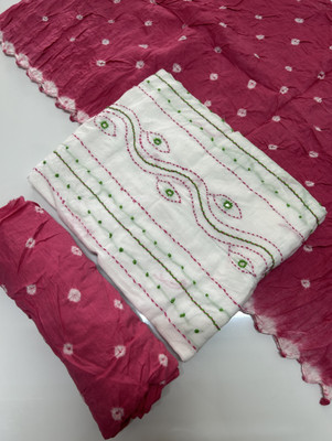Drashti Creation Cotton Blend Embellished Salwar Suit Material