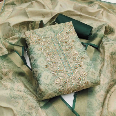 Tasrika Cotton Silk Embellished Salwar Suit Material